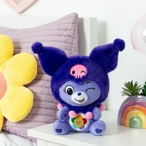 Care Bears x Hello Kitty , Harmony Bear as Kuromi, 10" Collectible Plush NEW